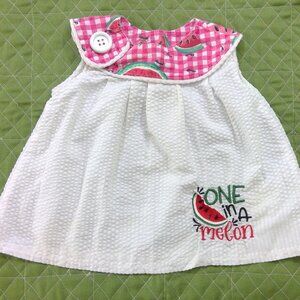Toddler Embroidered Summer Top/Dress -Size 12 month
